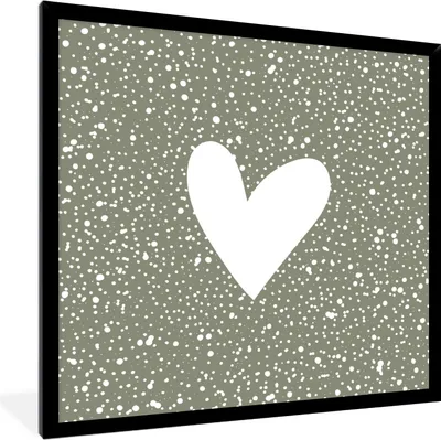 Produktbild von MuchoWow® Gerahmtes Poster Herz - Design - Liebe 40x40 cm - Poster mit Schwarzem Bilderrahmen Wandposter Rahmen Foto Bilder - Mit Rahmen - Wanddekoration Schlafzimmer