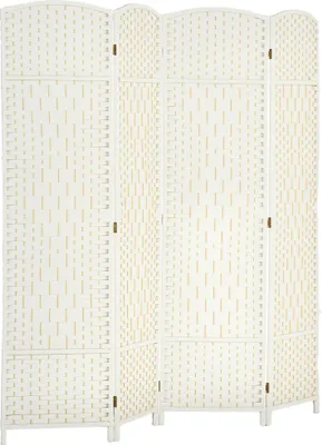 Immagine prodotto di HOMCOM Paravento a 4 ante 180 x 180 cm Divisorio pieghevole Bianco