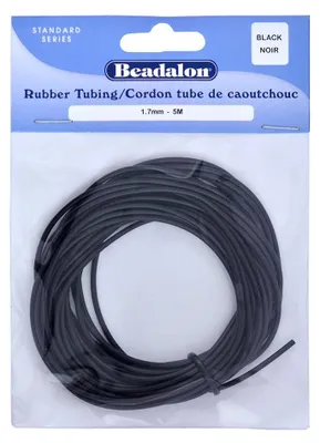 Gummischlauch 1,7 mm x 5 m, schwarz, flexibel