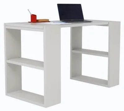 Produktbild von Elzusha – Schreibtisch mit 4 Schubladen und Holzoberfläche, 120x60 cm