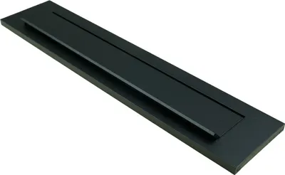 Produktbild von Briefeinwurf Schwarz Aluminium mit Feder gerades Modell nach außen öffnend - Pro Stück