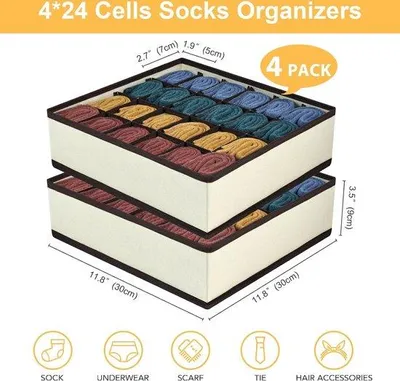 Produktbild von Famanu Organizer für Socken und BHs - 4 Stück