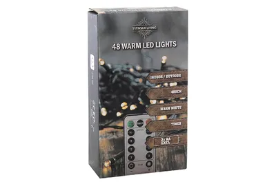 Image de Guirlande lumineuse 48LED avec FB Timer Batterie IP44