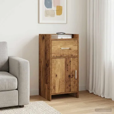 Image de Buffet vidaXL en bois recyclé 40 x 36 x 80 cm, aggloméré