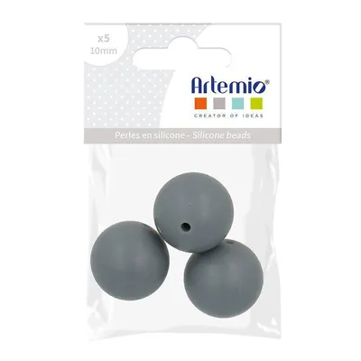 Immagine prodotto di Perle di silicone rotonde x 3 - 15 mm - grigio