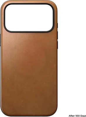 Image de Nomad Modern Cuir Coque iPhone 17 Pro Max – Contrôle Précis de la Caméra – Boutons en Aluminium Recyclé – Cuir Respectueux de l'Environnement - Marron