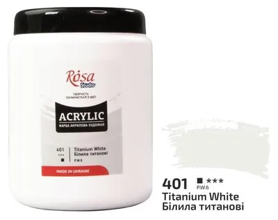 Produktbild von ROSA Studio Acrylfarbe 1000 ml - Titanweiß (401)