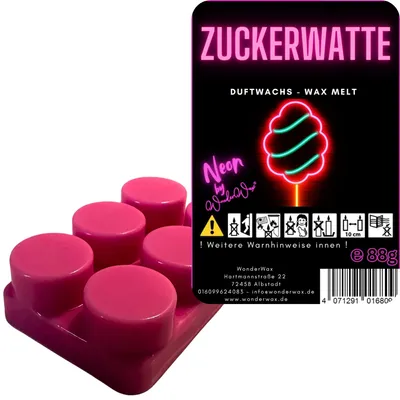Produktbild von WonderWax Neon Duftriegel 6 x Duftwachs Kreise Wachsmelt Duftwachs Raumduft für Duftlampen Soja Wachs Melts Duftmelt Aroma Wellnes Kerzen Wärmer Wax Tarts Zuckerwatte