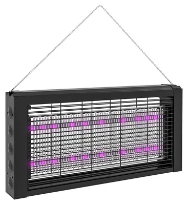 Image de Lampe anti-moustiques à LED - Destructeur d'insectes - 8 W - Portée : 60 m² - 49 x 6 x 25 cm - Noir