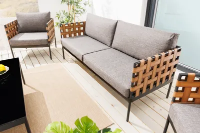 Produktbild von riess-ambiente Outdoor Lounge-Sofa UNIQUE 185cm schwarz braun grau Aluminium 2-Sitzer inkl. Kissen Gartenmöbel Gartenlounge Lounge Sofa