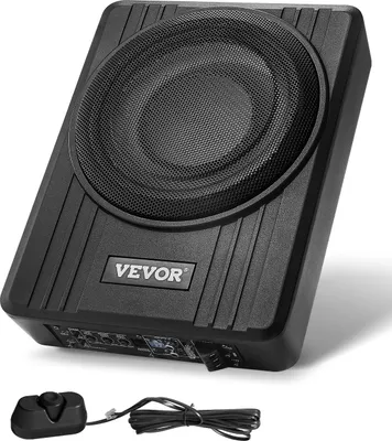 Immagine prodotto di VEVOR subwoofer sottosella per auto 300 W 254 mm sottile con alimentatore, sistema sub con amplificatore incorporato, ingresso di livello alto/basso e controllo del volume per SUV autocarri