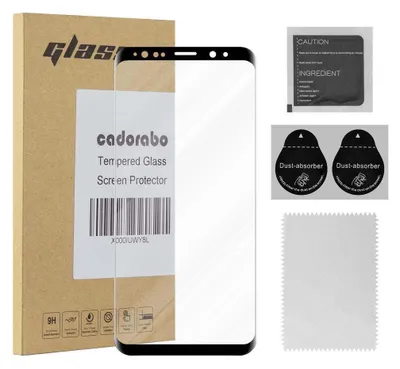 Produktbild von Cadorabo Panzerfolie für Samsung Galaxy S9 PLUS Schutzfolie in Schwarz Folie Full Glue Tempered Display-Schutzglas
