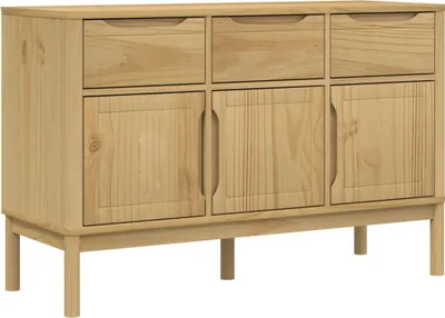 Obrázek produktu pro vidaXL Příborník FLORO vosk hnědý 114x43x74 cm masivní borovicové dřevo