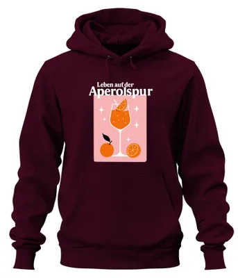 Produktbild von Leben auf der Aperolspur Aperol Spritz Sommer Orangen Hoodie Kapuzenpullover, Burgundy, S