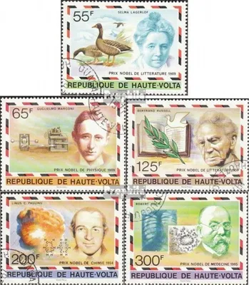 Produktbild von Briefmarken Obervolta 1977 Mi 684-688 (kompl.Ausg.) gestempelt Nobelpreisträger
