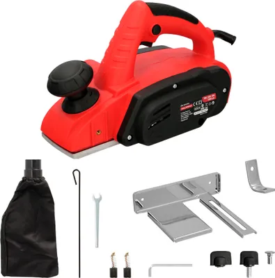 Image de Rabot électrique 710 watts. Largeur de coupe 82 mm. Profondeur 2 mm. Rabot à bois électrique menuisier avec base aluminium/acier