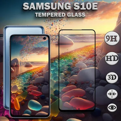 Obrázok produktu pre 1-balenie Samsung Galaxy S10E Ochranné sklo na displej - Tvrdené sklo 9H - Super kvalita 3D
