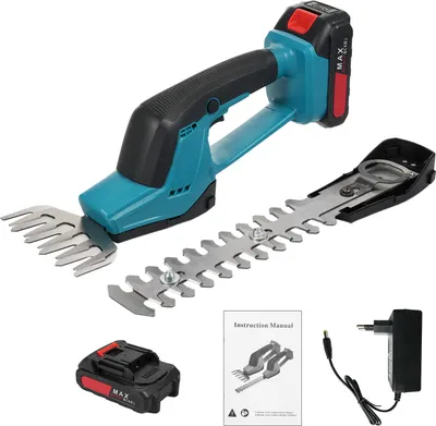 Image de Taille-haie sans fil 21V – coupe-buissons sans fil avec batterie 2,0 Ah et chargeur, cisaille pour gazon et branches, accessoires pour l'entretien du jardin