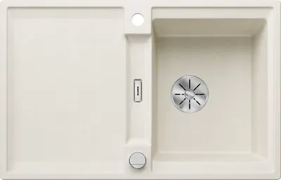 Produktbild von BLANCO ADIRA 45 S Einbauspüle SILGRANIT softweiß ab 45 cm mit Ablauffernbedienung, mit Zubehör - inkl.