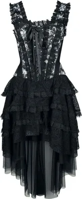 Produktbild von Gothicana by EMP Damen schwarzes Spitzenkleid im viktorianischen Gothic-Stil M