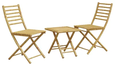 Imagen del producto de vidaXL Juego de mesa de bistró de bambú, 3 piezas