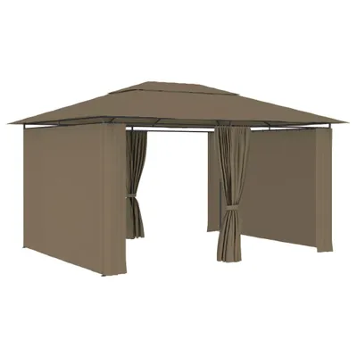 Zdjęcie produktu dla vidaXL Namiot ogrodowy z zasłonami 4x3 m Taupe 180 g/m²
