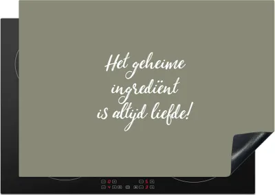 Produktbild von KitchenYeah© Herdabdeckplatte Sprichwörter - Liebe - Zitate - Die geheime Zutat ist immer die Liebe! , 75x52cm, Küche Deko, Glaskeramikkochfeld Herdabdeckung, Abdeckplatte fùr Kochfeld