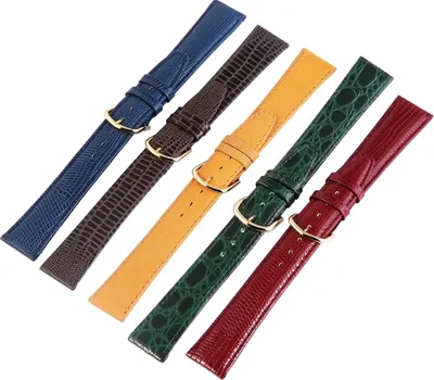 Produktbild von Steinmeister ErsatzArmband Echtleder-Uhrenarmbänder, verschiedene Farben, 12 Stück, 16 mm