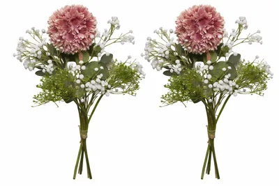 Produktbild von 2474U Kunstblumenstrauß rosa weiß, Künstliches Blumen-Bouquet 50 cm "MARIA", 2er Set