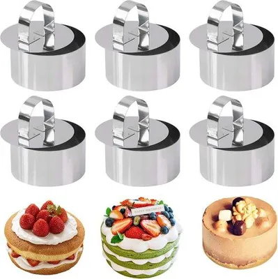 Produktbild von 6 Stück runde Dessert- und Dinner-Teller, Mousse-Formen, Teller-Set für Dessert, DIY oder Kochen