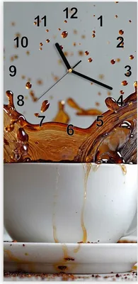 Produktbild von Wanduhr aus Glas mit Motiv Kaffeeexplosion- 30 x 60 cm - inkl. Aufhängesystem
