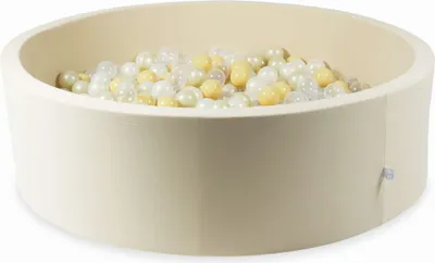 Produktbild von Trockenbecken 130x40 beige mit 700 Bällen: transparent, opaleszierend, hellgold, beige