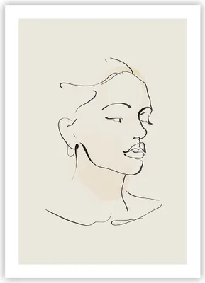 Produktbild von Poster - Poster ohne Rahmen - Frau Zeichnung Linie - 50x70 cm - Wand Bild - Wanddeko - Wandbilder - Kunstposter - Wandposter - Bilder - Kunstdruck - Wanddekoration - Wandbild - P2XPA50x70-5046