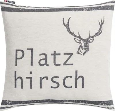 Produktbild von David Fussenegger Kissenhülle Porto 'Platzhirsch' 50 x 50 cm Rohweiß