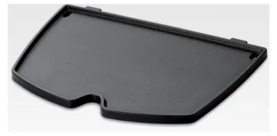 Produktbild von Gasgrill-Platte für die Serien Q 100 und Q 1000 / Porzellanemaillierte Gusseisen-Grillpfanne mit Antihaft-Oberfläche und erhöhtem Rand, Grillzubehör, 1,3 x 22 x 32 cm, Schwarz