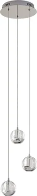 Produktbild von Lucande LED-Pendellampe Hayley, Ø 25 cm, 3-flg., chrom, Glas