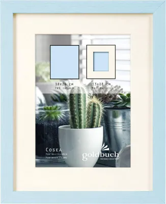 Produktbild von Goldbuch Fotorahmen Cosea 18x24 cm blau Holzoptik Blockprofil Passepartout