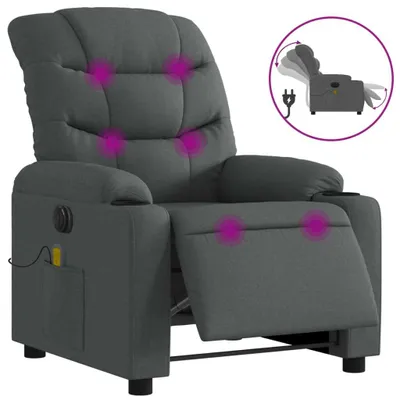 Obrázek produktu pro Elektrické masážní polohovací křeslo tmavě šedé textil