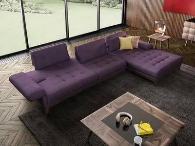 Produktbild von Lila Ecksofa L-Form Wohnzimmer Luxus Couchtisch Einrichtung Neu Garnitur Möbel