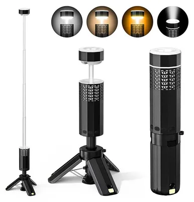 Produktbild von ZELURXX LED Camping Lampe Outdoor Tragbar Teleskop USB Wiederaufladbar 12000mAh, Dimmbar, Wasserdicht, Lange Laufzeit, für Zelt, Angeln, Notfall