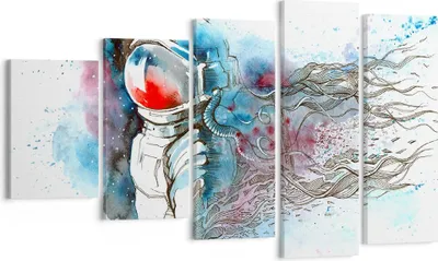 Produktbild von Bild auf Leinwand - Leinwandbild - Astronaut Universum Astronomie Entdecker - 100x60cm - Wand Bild - Wanddeko - Leinwanddruck - Bilder - Kunstdruck - Leinwand bilder - Wandkunst - EG100x60-2993