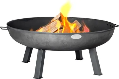 Produktbild von Harbour Housewares Cast Iron Fire Pit | Aussenanlagen Heizpilz Camping Bowl für Holz, Holzkohle - 100cm Durchmesser