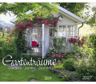 Produktbild von Wandkalender Gartenträume 2027 mit neutralem Kalendarium und stabiler Spiralbindung