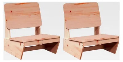 Produktbild von Niedriger Stuhl, 2er-Set, Feuerstelle, Outdoor-Stuhl für Garten, Terrasse und Balkon, wasserabweisend, Holz, Gartensitz mit Rückenlehne, 60 x 64 x 70,5 cm, Dunkelbraun