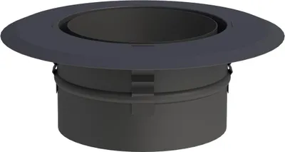 Produktbild von Ø 130 mm Ofenrohr Wandfutter - mit Zentrierfedern und Wandrosette - schwarz