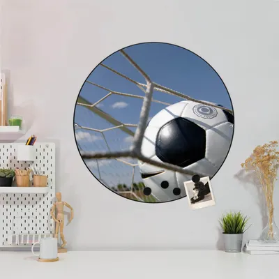 Produktbild von Design Stahlmagnettafel Schwarz Rund 47cm Fußball