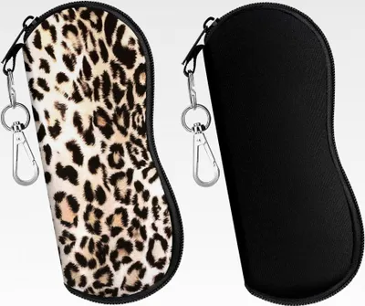 Produktbild von Brillenetui, 2 Stück Neopren Reißverschluss Tasche mit Gürtelclip für Brillen