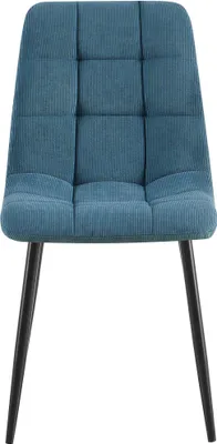 Produktbild von 2er Set Esszimmerstuhl FANOR - Cord Blau 45x55x84 cm | Essstühle Esszimmerstühle Küchenstühle Wohnzimmerstühle