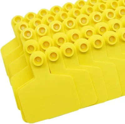 Produktbild von Tierfuttermarken für Tiere - Dauerhaftes TPU-Material - 100 Stück Gelb