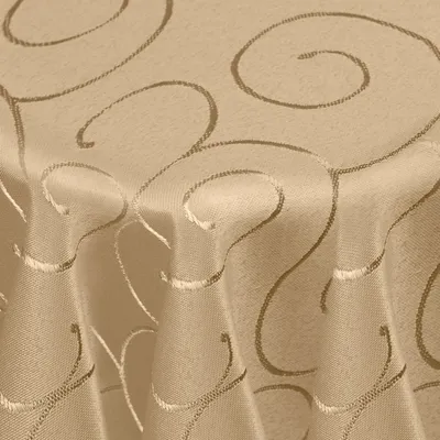 Produktbild von DecoHomeTextil Kringel Circle Tafeldecke Ornamente Damast Tischdecke Nougat Rund 135 cm